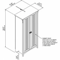 Bush Furniture Salinas 63" Storage Cabinet With 5 Shelves, Vintage Black (SAS332VB-03) -Bush Furniture CD8A5D37 93F7 498D 82E6696163F6A84C s7