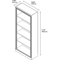 Kathy Ireland® Home By Bush Furniture Bennington 5 Shelf Bookcase, Harvest Cherry (WC65515-03) -Bush Furniture m007128818 s7