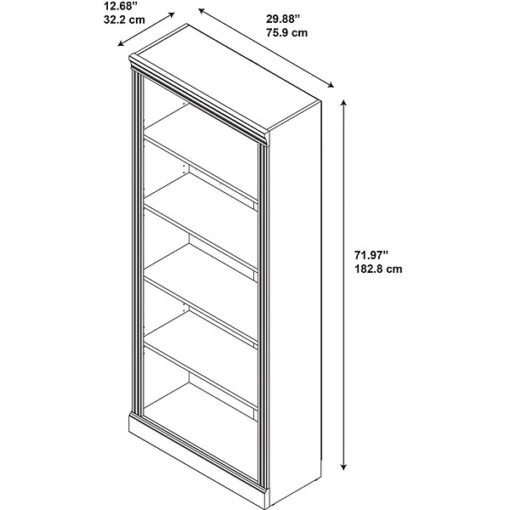 Kathy Ireland® Home By Bush Furniture Bennington 5 Shelf Bookcase, Harvest Cherry (WC65515-03) -Bush Furniture m007128818 s7