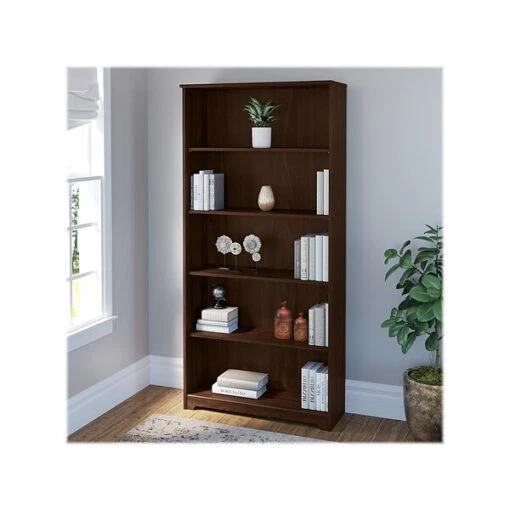 Bush Furniture Cabot 5 Shelf 66"H Bookcase, Modern Walnut (WC31066) -Bush Furniture sp106969744 s7