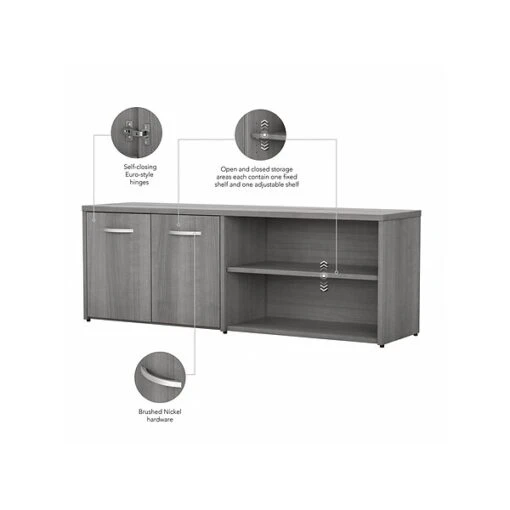 Bush Business Furniture Studio C Low Storage Cabinet With Doors And Shelves, Platinum Gray (SCS160PG) -Bush Furniture sp143680614 s7