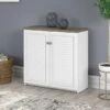 Bush Furniture Fairview 30.71" Small Storage Cabinet With 3 Shelves, Shiplap Gray/Pure White (WC53696-03) -Bush Furniture sp168353578 s7